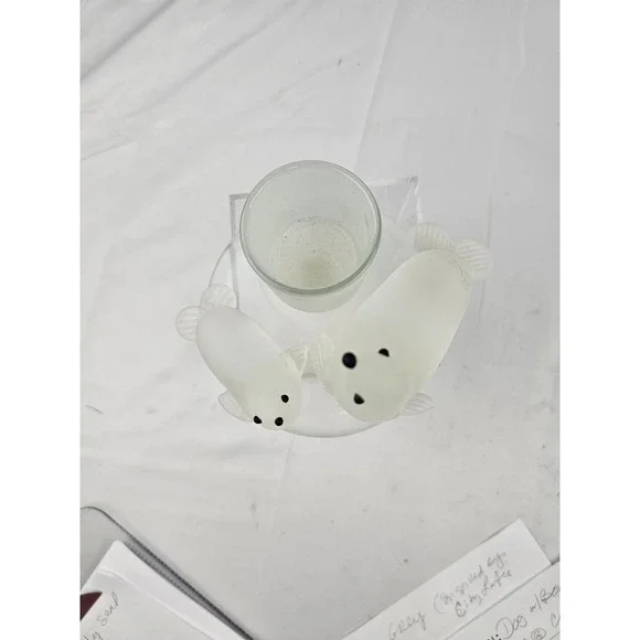 PartyLite Candle Holder Frosted‎ Glass Seals Mother and Baby Cute Home Decor - Picture 6 of 10